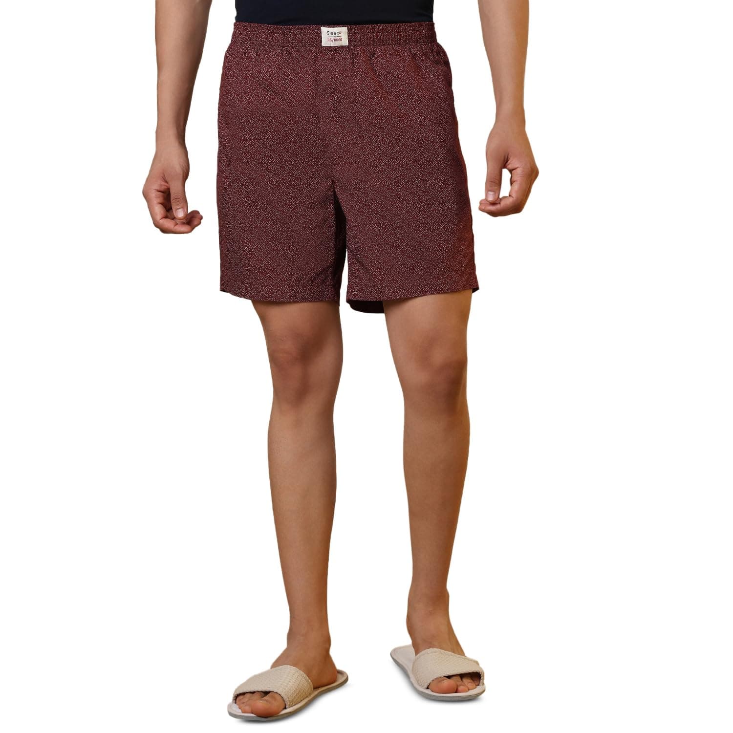 SleepZ by Raymond Men Flat Front Regular Fit Print Pattern Pure Cotton Boxer