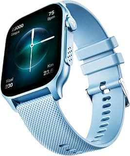 boAt Ultima Ember smartwatch with 1.96” AMOLED Display, AOD, Personalized Fitness Nudges, Functional Crown,100+ Sports Modes, Create Your Own Watchface, smartwatch for Man and Woman (Mist Blue)