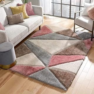 Gloy Home® Modern Polyester Fluffy Rug & Shaggy Carpet for Living Room, Office, Guest Room (4x6 Feet, Model 05)