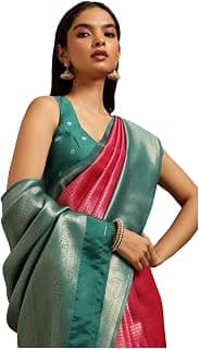 Soch Womens Silk Blend Zari Woven Saree
