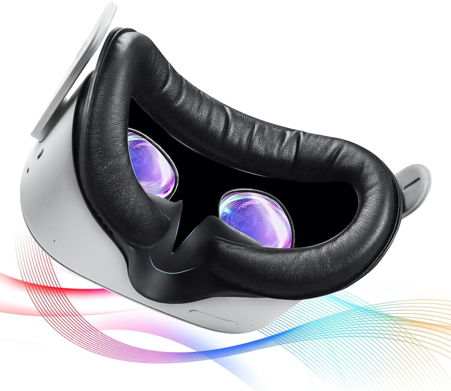 SAQICO Face Pad & Face Cover Cushion Replacement Compatible with Oculus/Meta Quest 2 -VR Accessories Facial Interface Bracket Foam Soft Silicon & Comfortable Leather Sweat-Proof Anti-Leakage Nose Pad