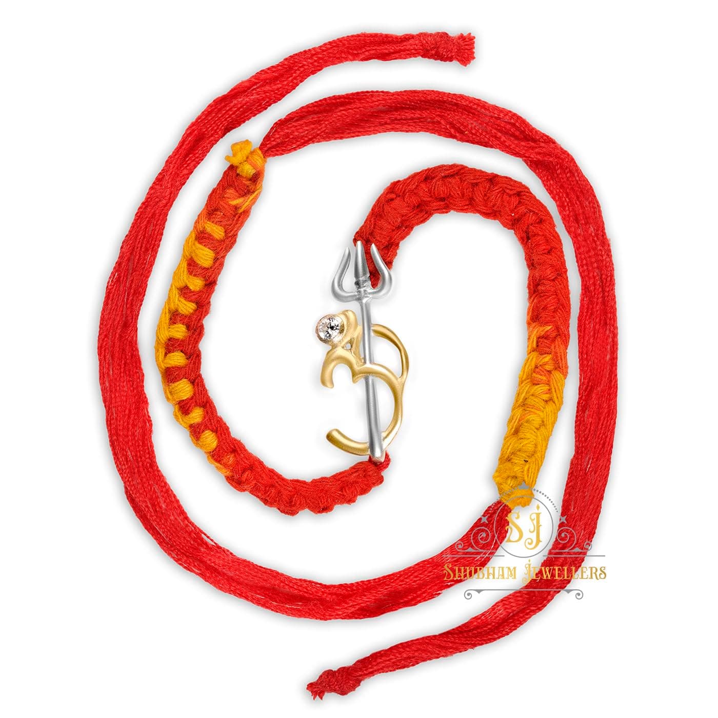 SJ Shubham Jewellers 925 Sterling Silver Rudraksha Rakhi for Brother | Charm Bracelet with Roli Chawal | Raksha Bandhan Gift for Men & Boys