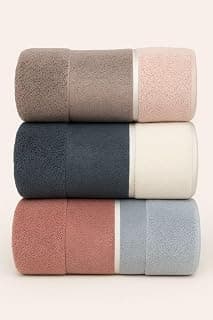 DIVYAM Microfiber Hand Towels Set of 3 with Double Color | Soft & Highly Absorbent 400 GSM Towels with Hanging Loop | Quick Dry Towels for Bathroom, Kitchen & Gym | 40 x 60 cm | Multicolor