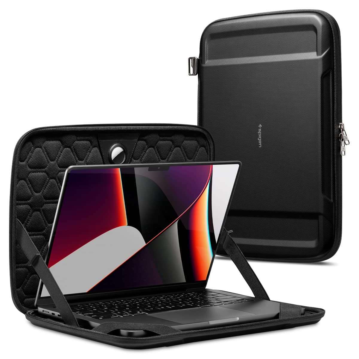 Spigen Rugged Armor Pro Hard Shell Protective Laptop Pouch Compatible with New MacBook Pro 14 inch M5 (2025) and M4/M3/M2/M1/Pro/Max (2024-2021) - Black