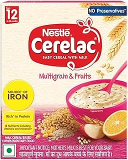 CERELAC Baby Food Cereal | No Preservatives | Multigrain & Fruits for 12 to 24 Months Baby | Source of Iron & Protein for Babies | Instant Cereal | 300g