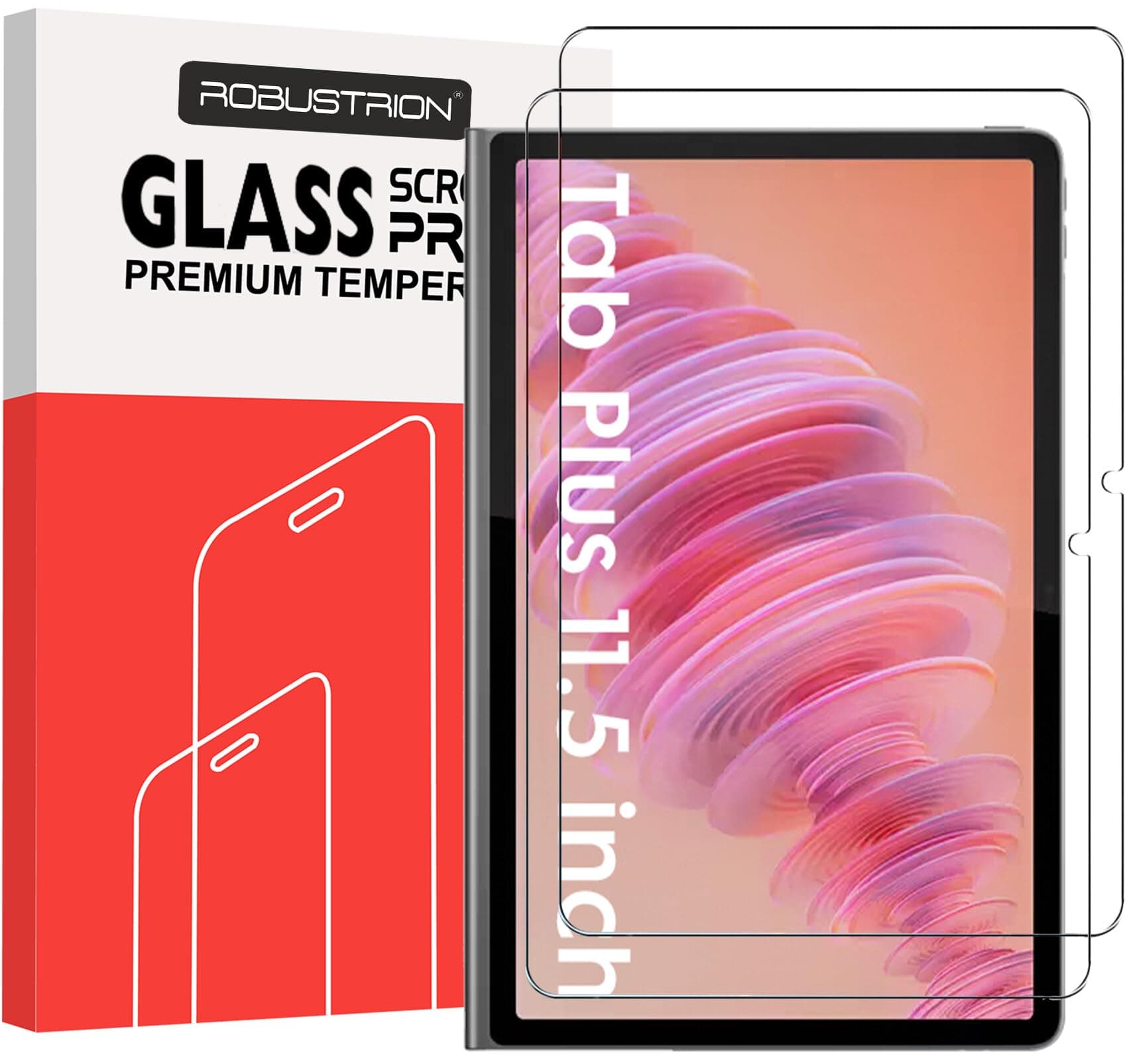 Robustrion Tempered Glass for Lenovo Tab Plus 11.5" Screen Guard, 2 Pack | Screen Protector Guard for Lenovo Tab Plus 11.5" Tempered Glass