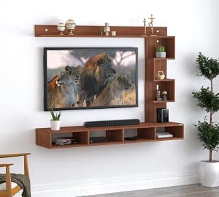 Anikaa Casey Engineered Wood Wall Mount TV Unit/TV Cabinet/TV Entertainment Unit - Ideal for Upto 55" (D.I.Y) (Walnut)