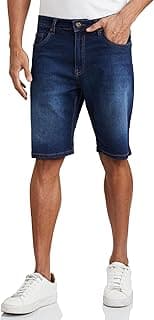 Amazon Brand - Symbol Men's Cotton Rich Stretchable. Regular Fit Denim Shorts