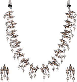 VOYLLA Zulu Mallika Collar Necklace Set For Women, Necklace Set For Women, Womens Gift, Gift For Her