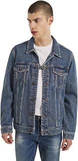 KOTTY Men's Stylish Black/Blue Denim Jacket for Winter Latest Casual Biker Riding Wear Trendy Upper Jeans Look Outfit