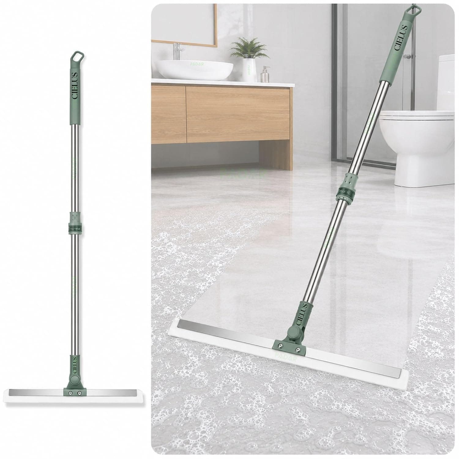 CIELUS Magic Broom Sweeper for Floor Cleaning – Multifunctional Silicone Wiper Mop with Extendable Handle – Wet & Dry Use – Bathroom Floor Wiper & Window Squeegee Viper for Home(Multicolor)