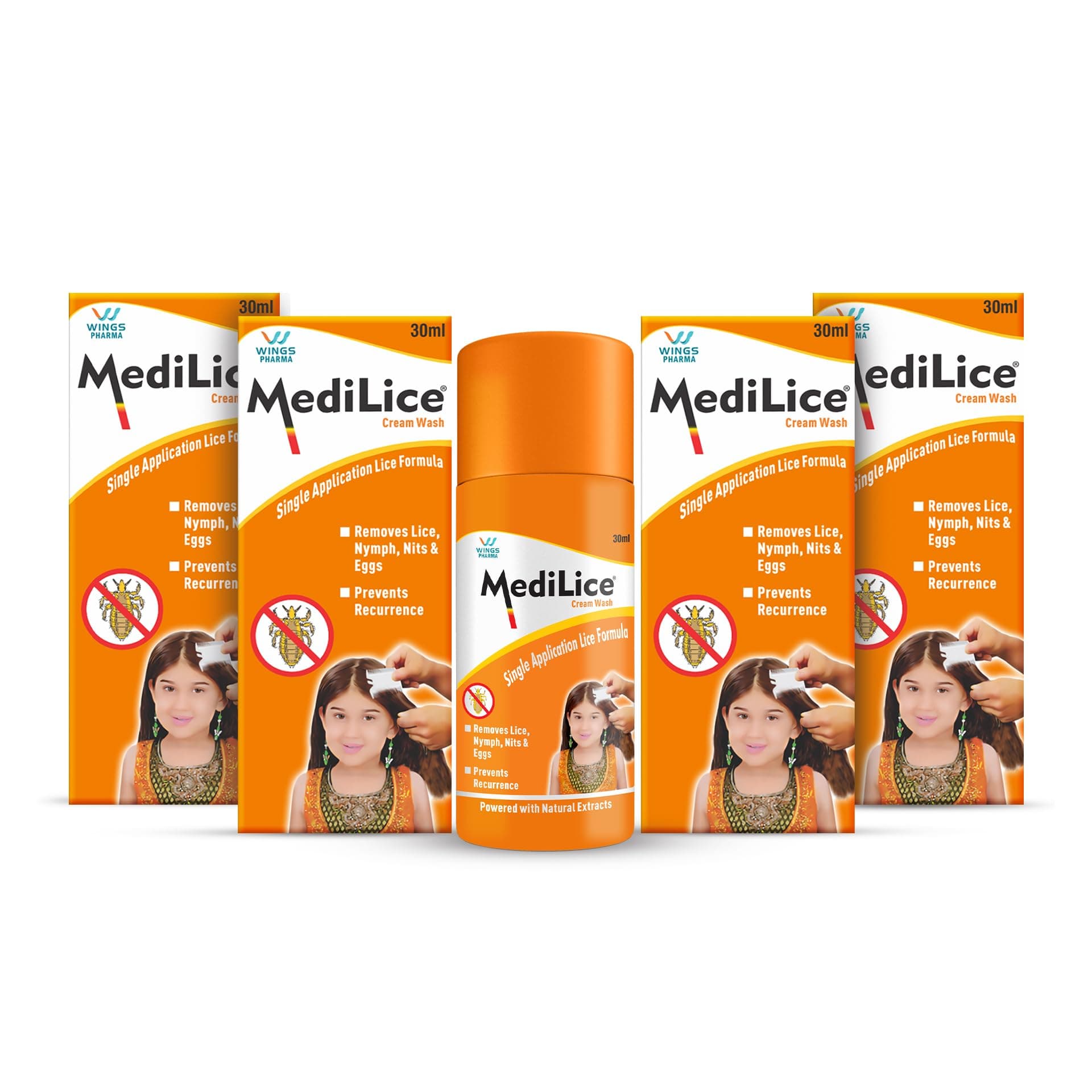 Medilice Cream Wash Single Application Head Lice Formula | Removes Nits, Eggs & Larvae | Prevents Recurrence | Trusted Indian Brand Since 1998 (Pack of 4)