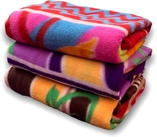 Premium Modern Style Multipurpose Light Weight Polar Fleece Single Bed Ac Blanket -Assorted Multicolour (Set of 3) Size (60 x 90 inches)