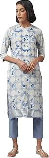 W for Woman Women's Viscose Regular Fit Printed Kurta