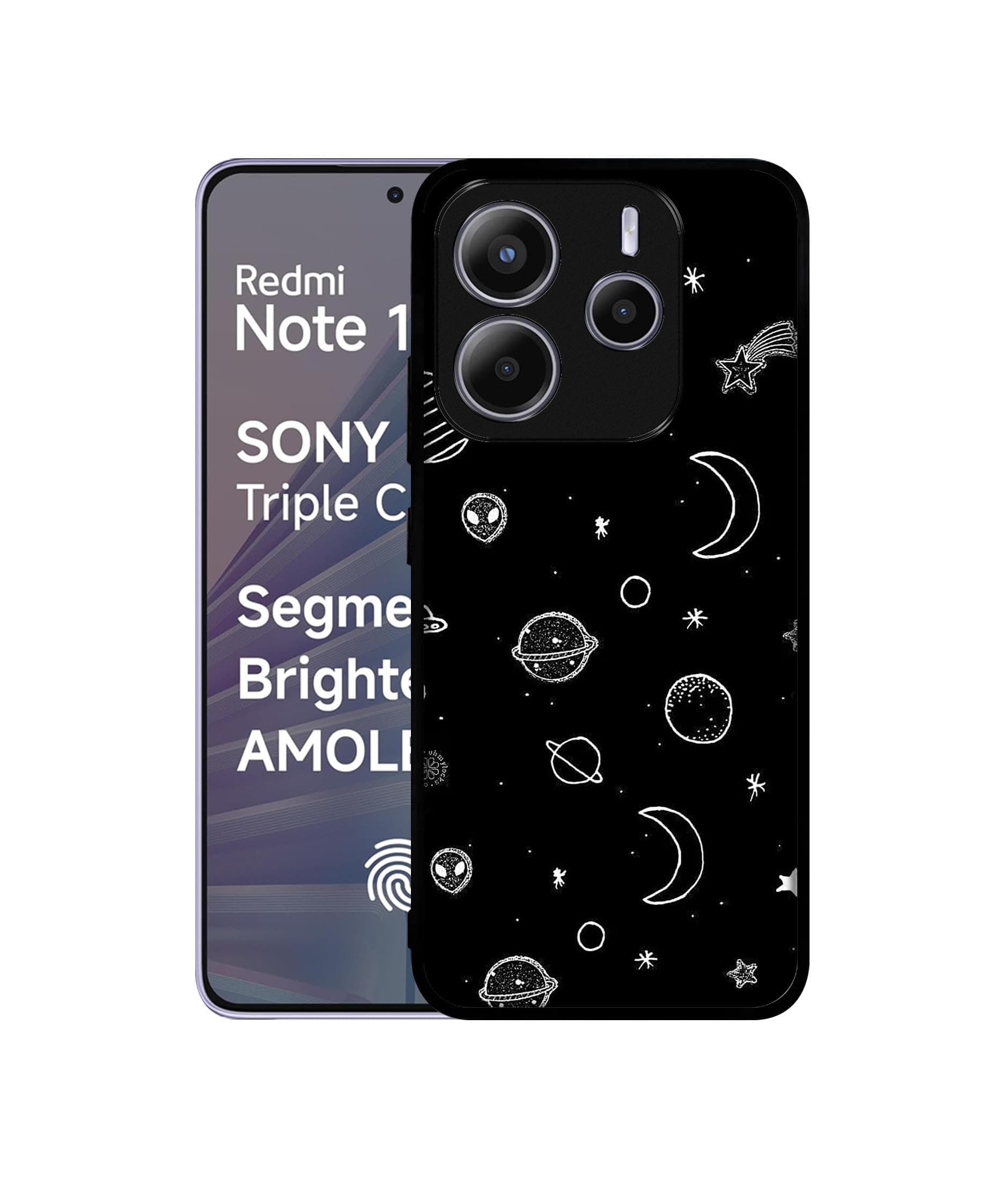 Amazon Brand-Solimo Solar System Premium 2D Printed Metal Back Case Cover for Mi Redmi Note 14 5G