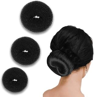 TEMPERIA Hair Donut Bun Maker for Women & Girls - Puff Juda Bun Shaper - Hair Accessories for Women - Pack of 3 (Small, Medium & Large)