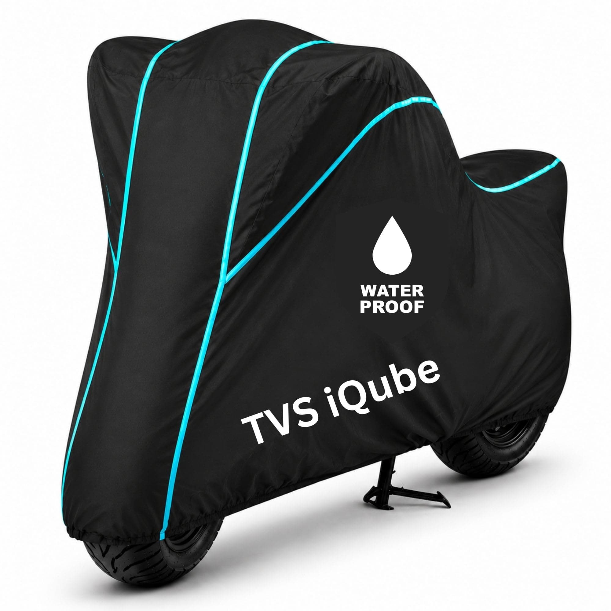 Coreykin Premium Bike Cover for TVS iQube | Waterproof, Dustproof & UV Protection | All Weather Two Wheeler Body Cover with Mirror Pockets & Windproof Elastic