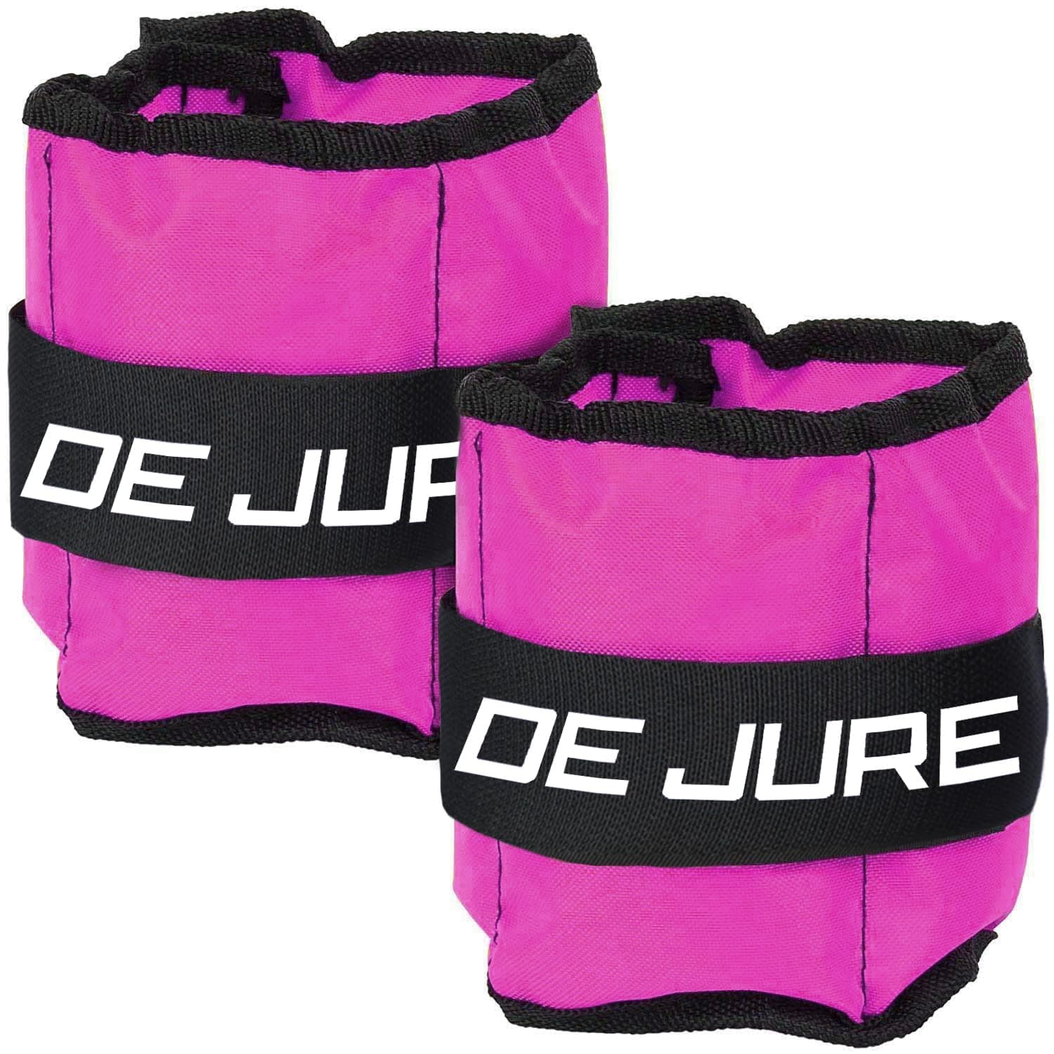 De Jure Fitness Adjustable Ankle & Wrist Weights Pair (0.5KG x 2) for Men & Women | Strength Training, Walking, Running, Workout, Yoga | Comfortable, Durable | Pink – 1KG