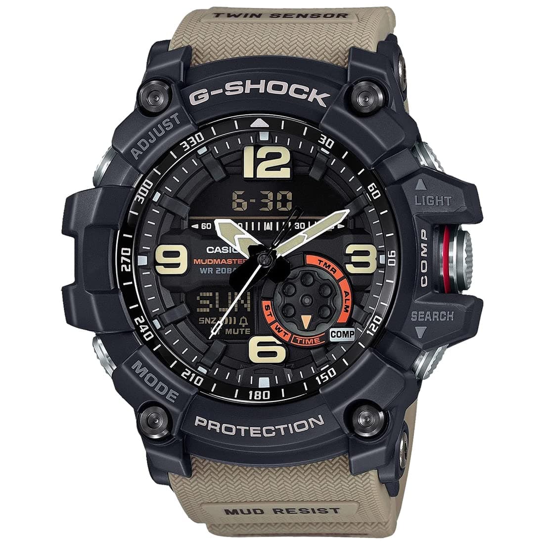 Casio G-Shock GG-1000-1A5DR Black Analog-Digital Dial Brown Resin Strap Men's Watch Mud Resistant Shock Resistant G661
