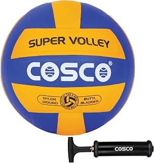 Cosco Super Volley Volleyball with Hand Pump, Blue