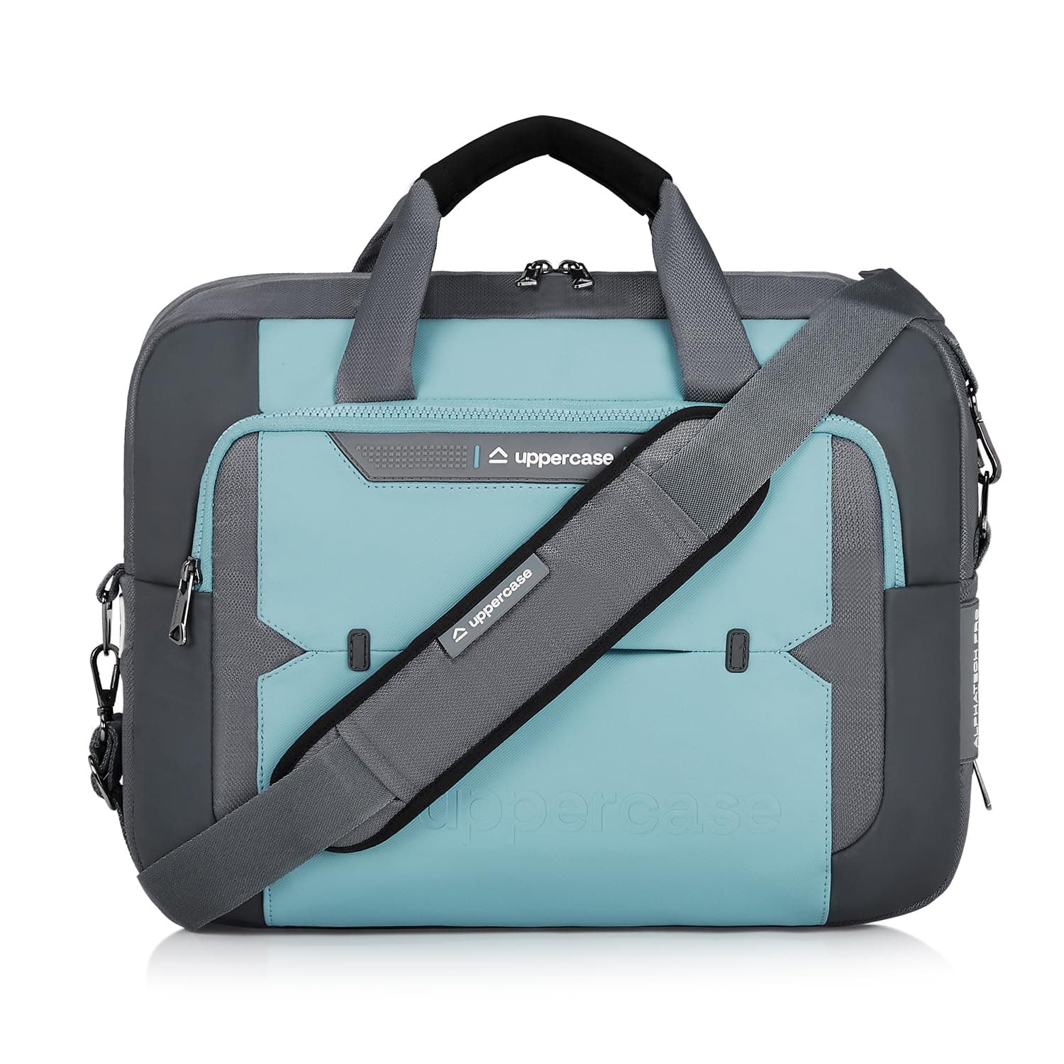 uppercase Alphatech Pro 02 Padded 15.6" Laptop & iPad Compartment Messenger Bag with Trolley Sleeve Quick Access Pockets Detachable Shoulder Strap Office Bag for Men & Women - 19 L