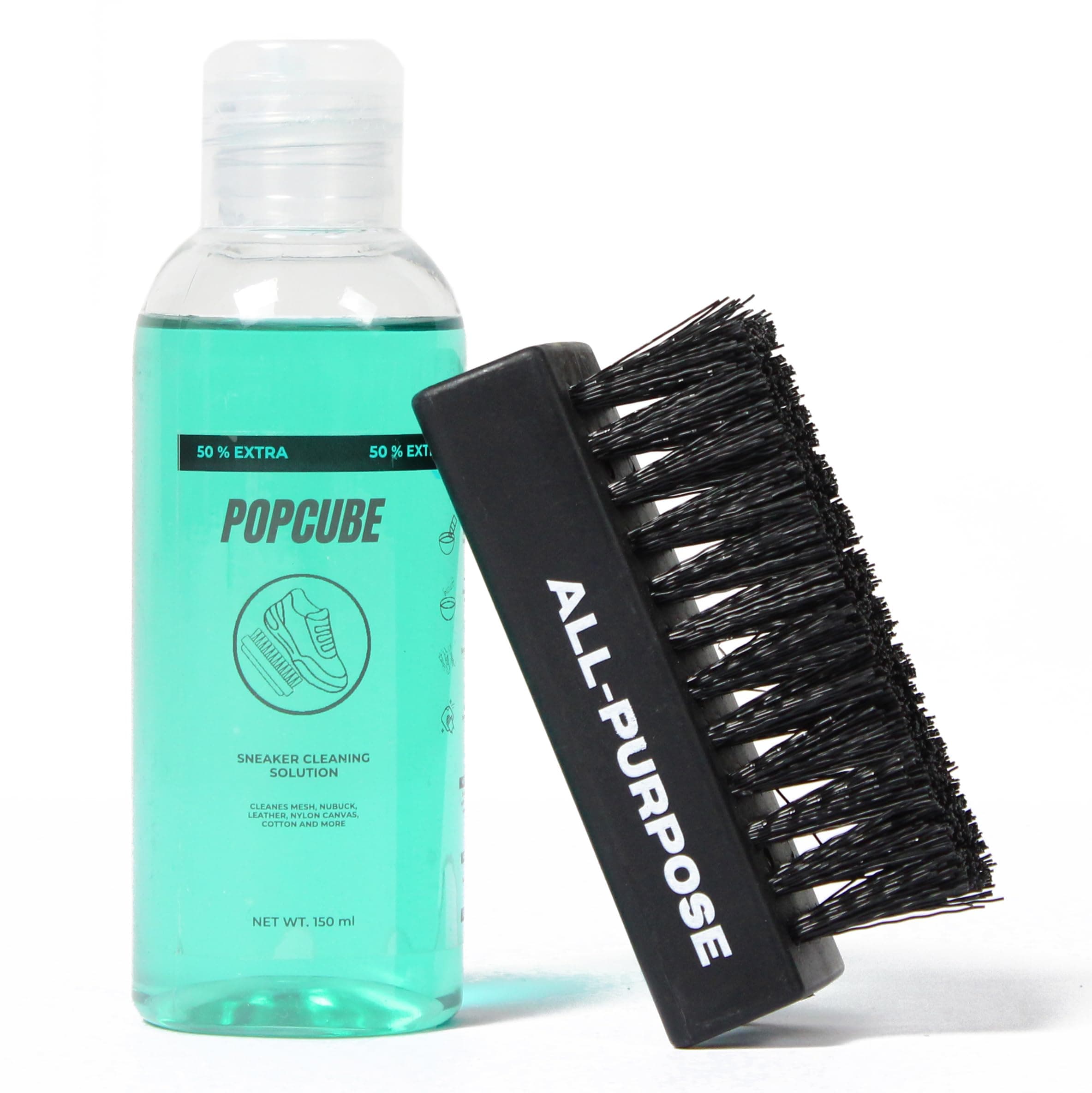POPCUBE Sneaker & Shoe Cleaner Kit - Suitable for Nubuck, Canvas, Knit, Trainers, Multi-Material & Sports Shoes – Portable/Travel Friendly Shoe Care Kit