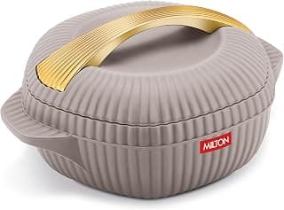 MILTON Plastic Oyster 1500 PU Insulated Casserole, 1275 ml, Taupe, BPA Free, Food Grade, Hot and Cold, Easy to Carry, Easy to Store, Chapati, Roti, Curd Maker