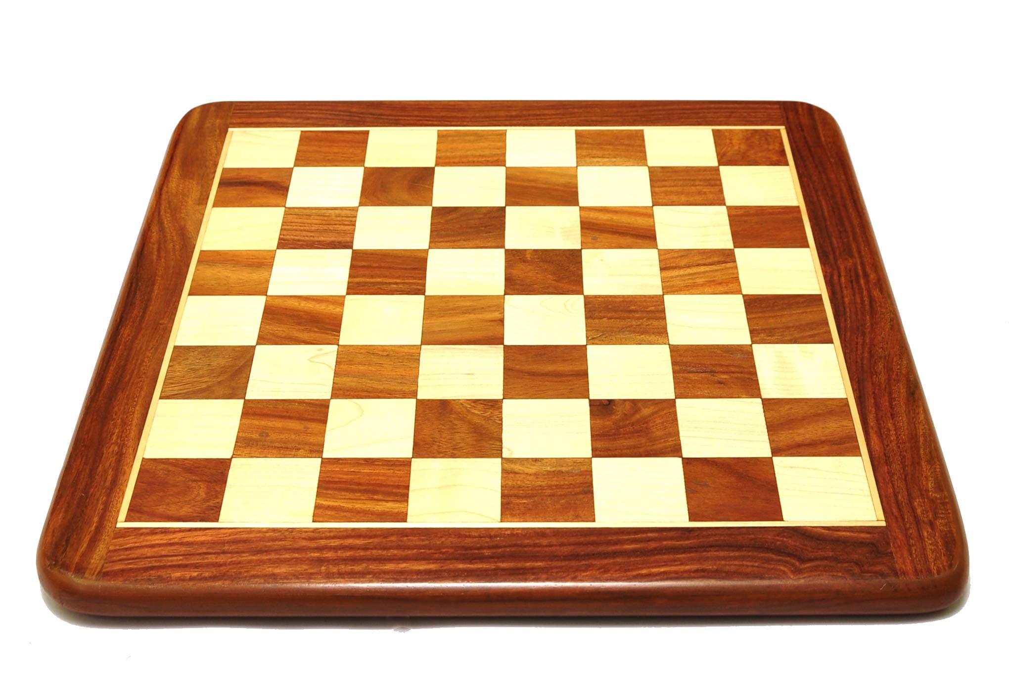 PALM ROYAL HANDICRAFTS Teen 18 Inches Handmade Flat Wooden Chess Board Made With Indian Rosewood Wooden Chess Board For Chess|Chess Peices Not Included (18 X 18 Inches, Brown)