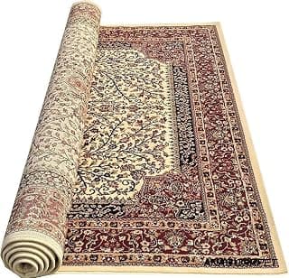 Washable Non-Slip Kashmiri Traditional Carpet 1 Inch Thick & Extra Soft Carpet, Size 5 X 7 Feet (Color-Multi)