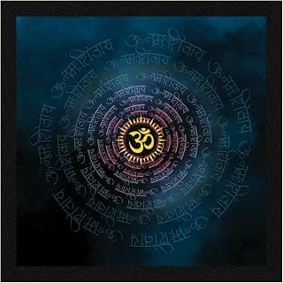 ArtX Paper OM Namah Shivaya Blue Wall Art Painting, Multicolor, Abstract, 13X13 in, Set of 1