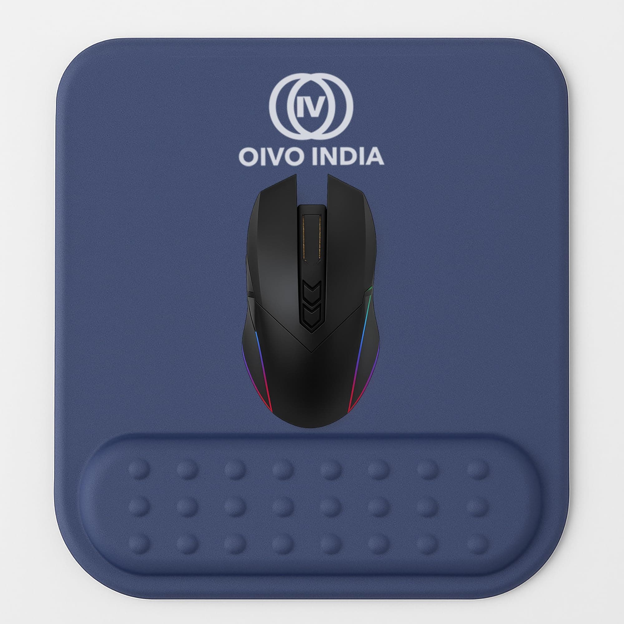 OIVO INDIA Gel Mouse Pad Wrist Rest Memory-Foam Ergonomic Mousepad(240x200mm)| Cushion Pain Relief| Suitable for Gaming, Computer, Laptop, Home & Office Non-Slip Rubber Base (Blue)