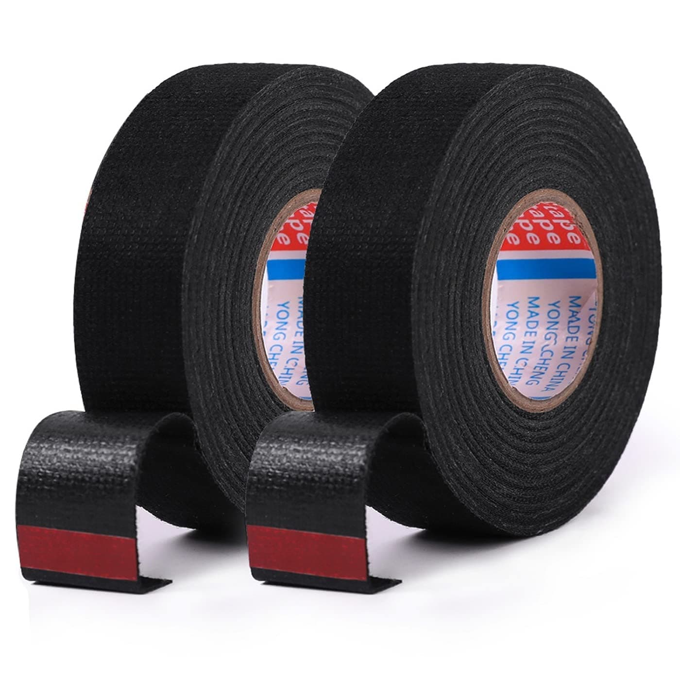 GHIME Car Wiring Tape for Wire Automotive Wiring Harness Cloth Tape for Auto Electrical Wrap, Protection, Insulation 19mm x 25 meter (2) Black