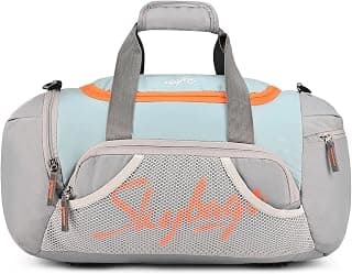 Skybags Athletix Unisex Gym Duffle Bag | 28L Travel Duffel for Men & Women | Lightweight Sports & Fitness Bag with Shoulder Strap (Grey)