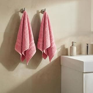 MYTRIDENT Comfort Living Hand Towels, 100% Cotton, Highly Absorbent, Super Soft, 2 Piece Set, 400 GSM, Gym, Spa -Apple Red