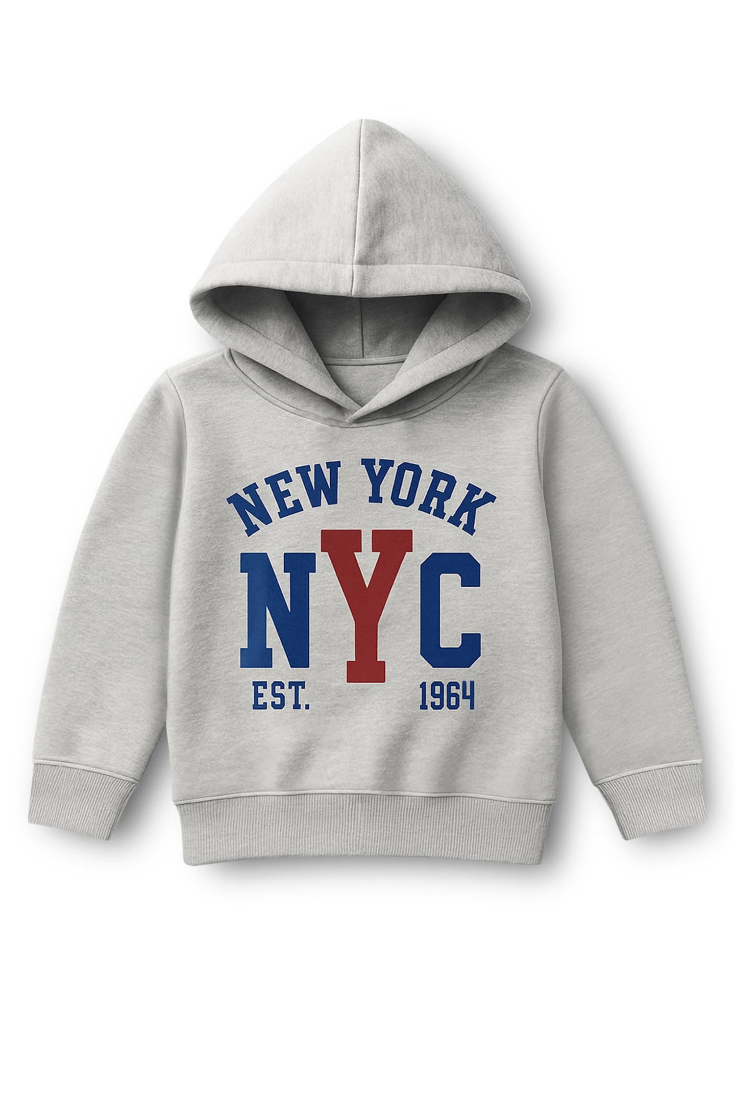 Trampoline Boys & Girls Grey Fleece Hoodie Sweatshirt NYC Print Casual Fashion Wear