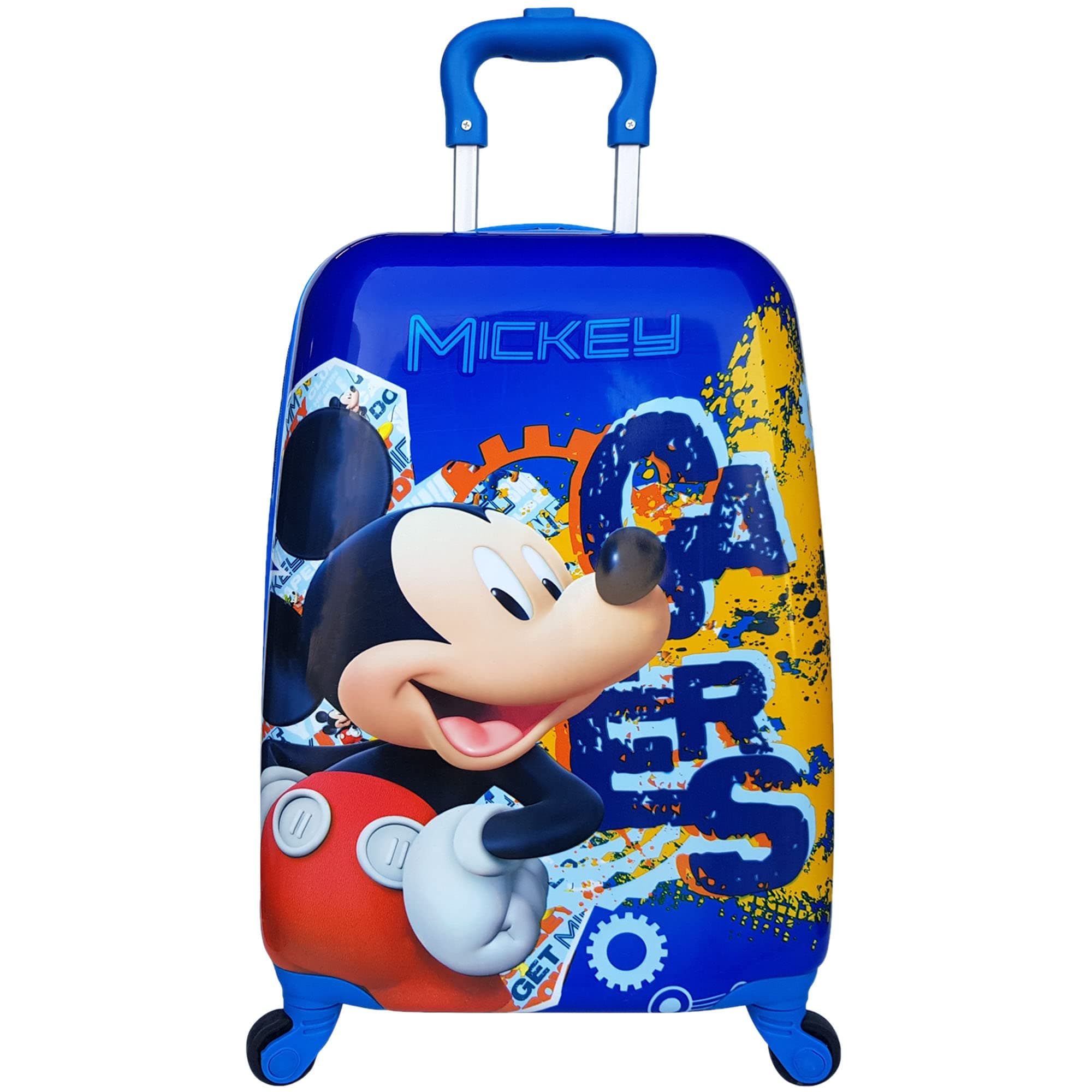 JUNIOR JOE 18 inch Polycarbonate Rolling Suitcase for Kids Carry-On Overnight Travel Trolley (Blue)