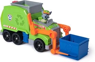 Paw Patrol Rocky Deluxe Vehicle | Crush N Roll Recycling Truck with Collectible Rocky Figure | Transforming Recycling Toy Truck | Sustainable Learning & Educational Toy for Kids Ages 3+