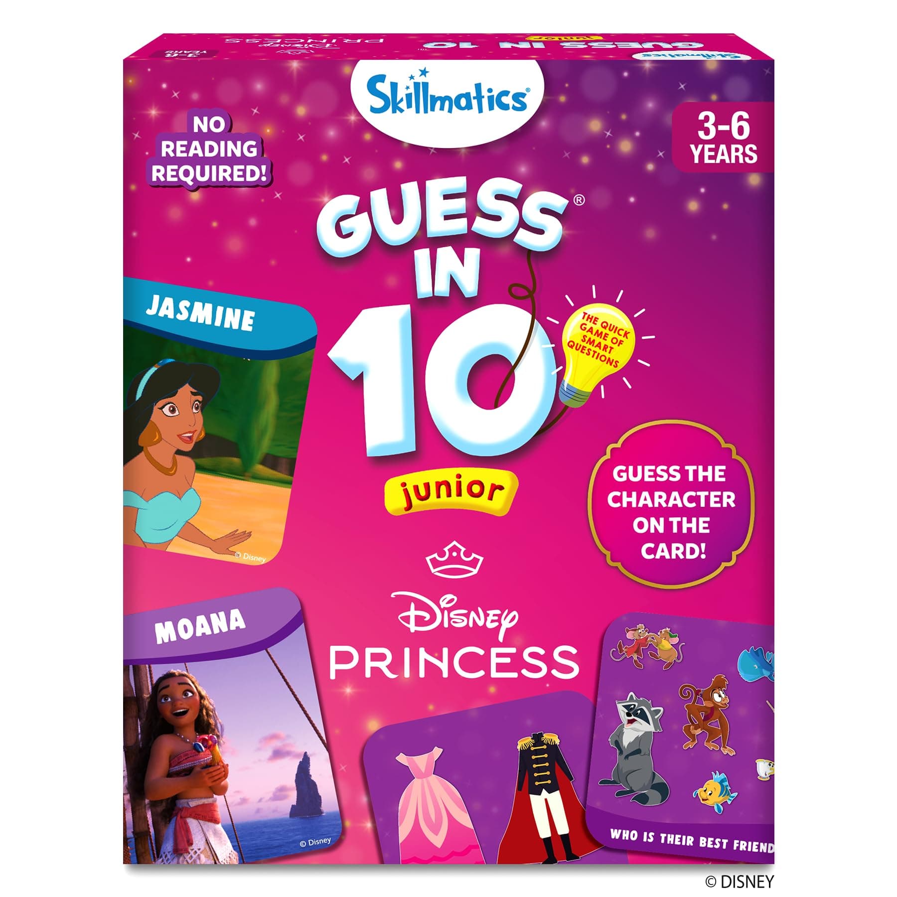 Skillmatics Guess in 10 Junior Disney Princess for Kids, Girls, Boys Who Love Card Games, Board Games, Cinderella, Ariel, Jasmine, Gifts for Ages 3, 4, 5, 6, Travel Friendly
