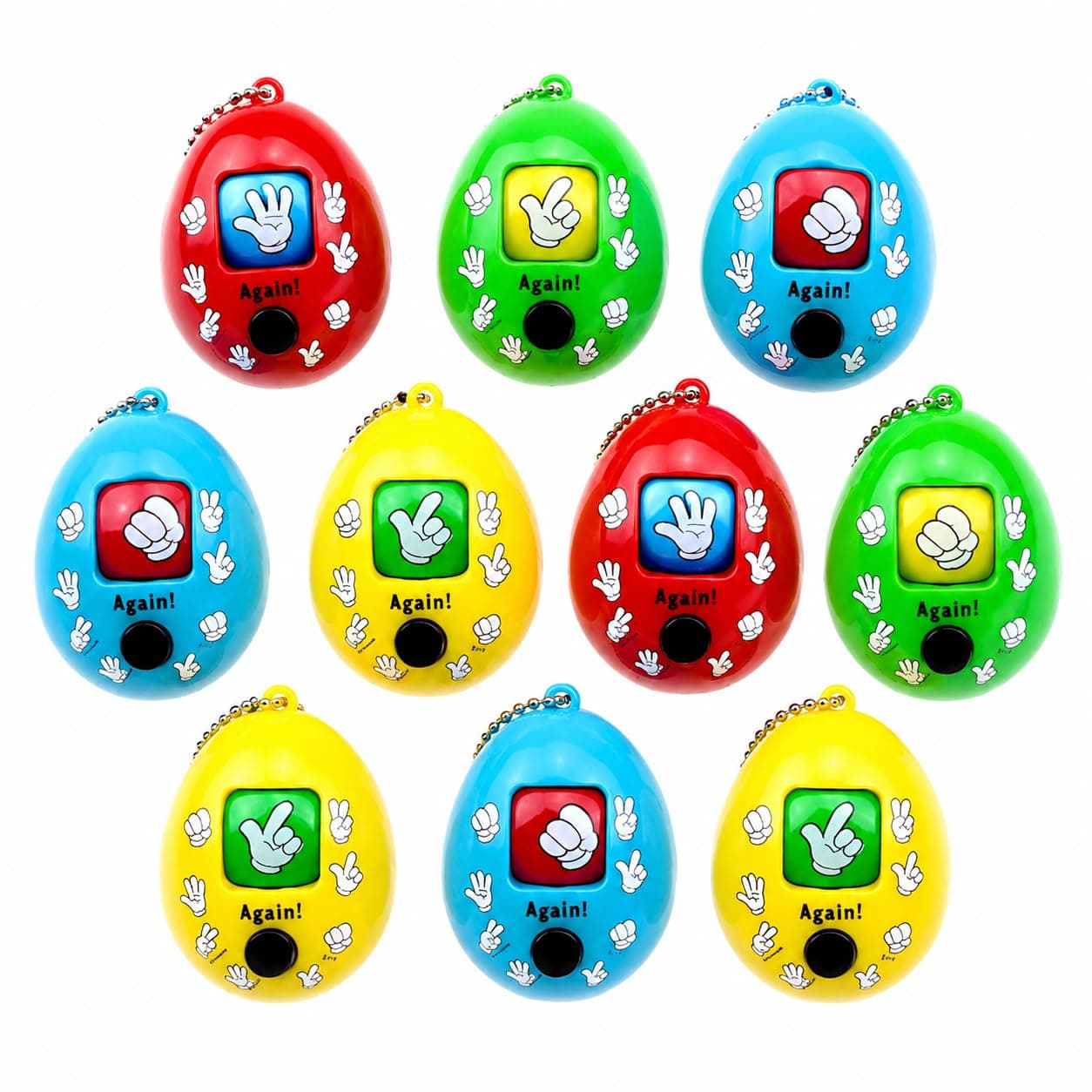 MONKEYTAIL Birthday Return Gift for Kids, 10 Pcs Rock Paper Scissors Game Keychains | Fun Handheld & Party Favors for Boys & Girls | Kids Birthday Party Gifts