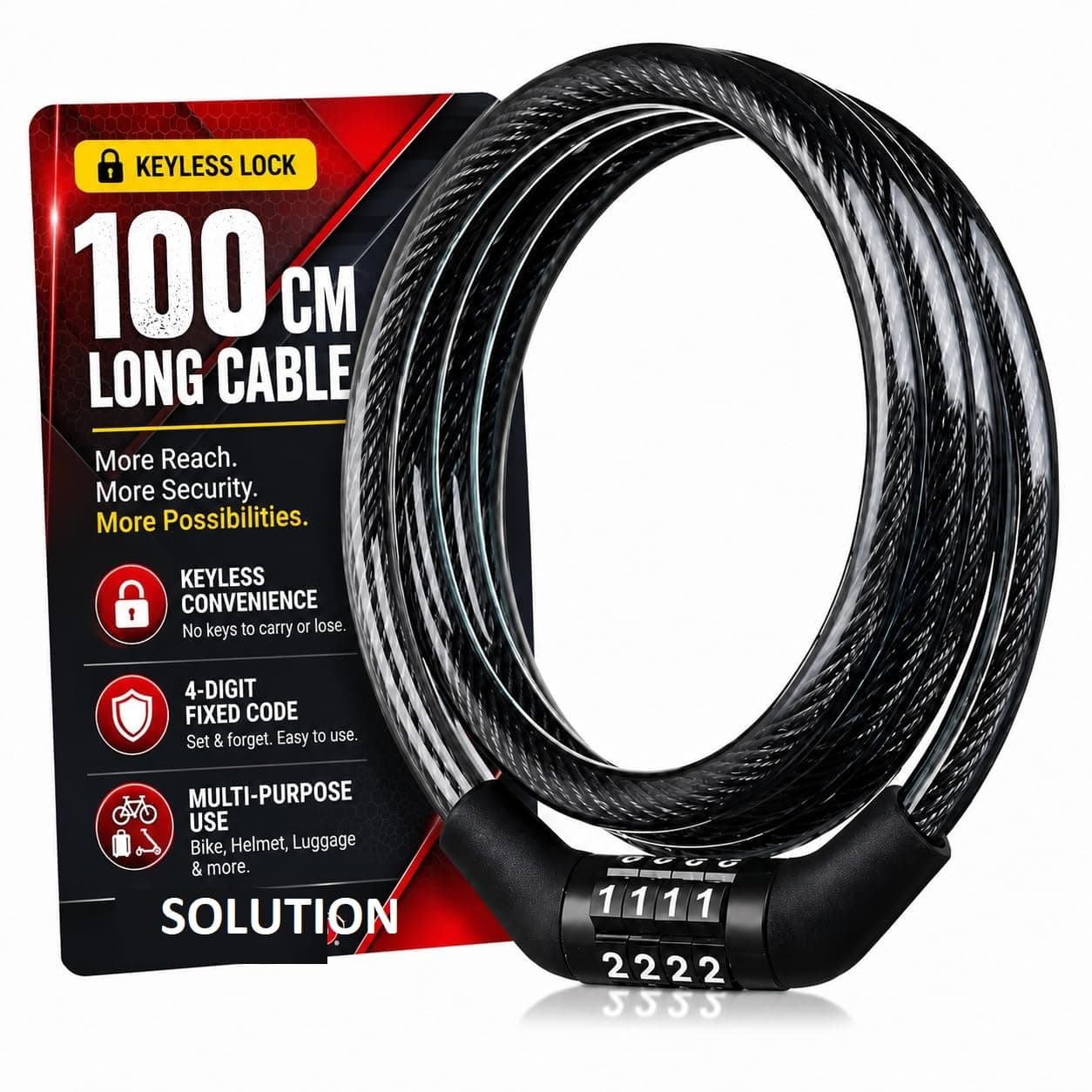Cycle Locks for Bicycle | Cycle Lock | Helmet Lock | Helmet Lock Mens Bike | Cycle Lock Number Password | Bike Lock - Pack of 1 Key Less Lock