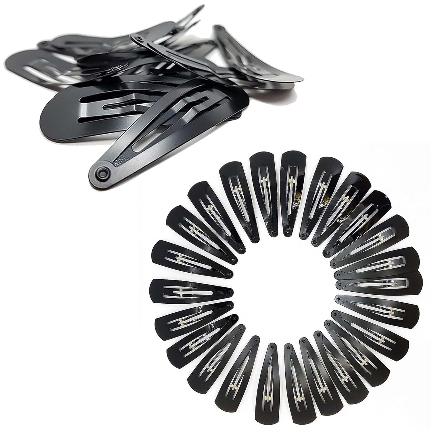 JP Tic Tac Hair Clips for Girls (Pack of 12 pcs) (5cm) (Matte Black) - Tik Tak Pins for Women