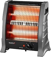 Sujata Room Heater for Bedroom, 2 Years Warranty, Heater for Room in Winter, 2-Rod Quartz Heat, 400W & 800W Selection, Tip-over Protection, Cool Touch Body, 2m Wire (SRH63-Black)