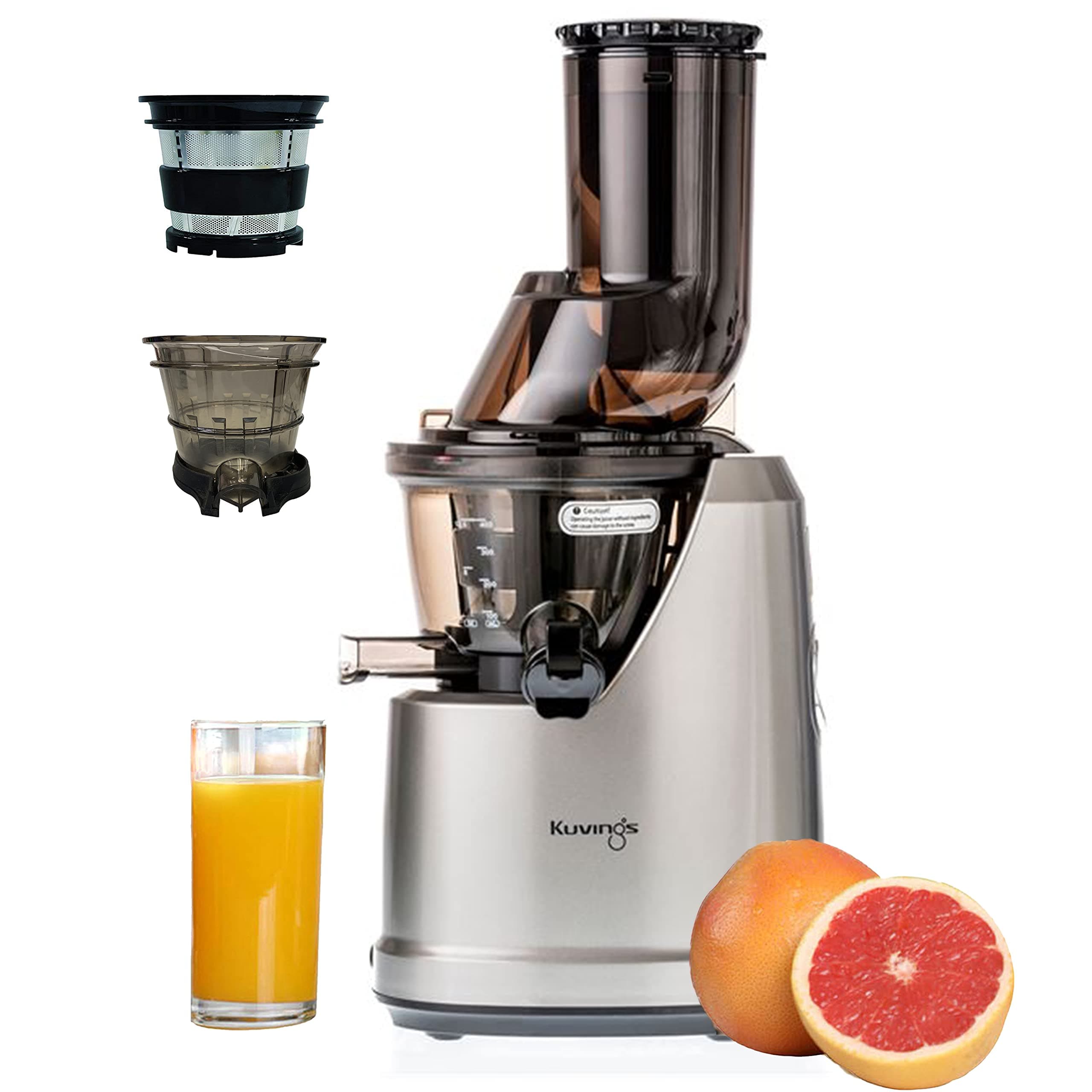 Kuvings B1700 Dark Silver Cold Press Juicer for Home with Attachments, All-in-1 Juicer for Fruits, Vegetables & Nut Milk, Smoothie & Sorbet, Patented JMCS Technology 10% More Juice, 12 Yrs Warranty
