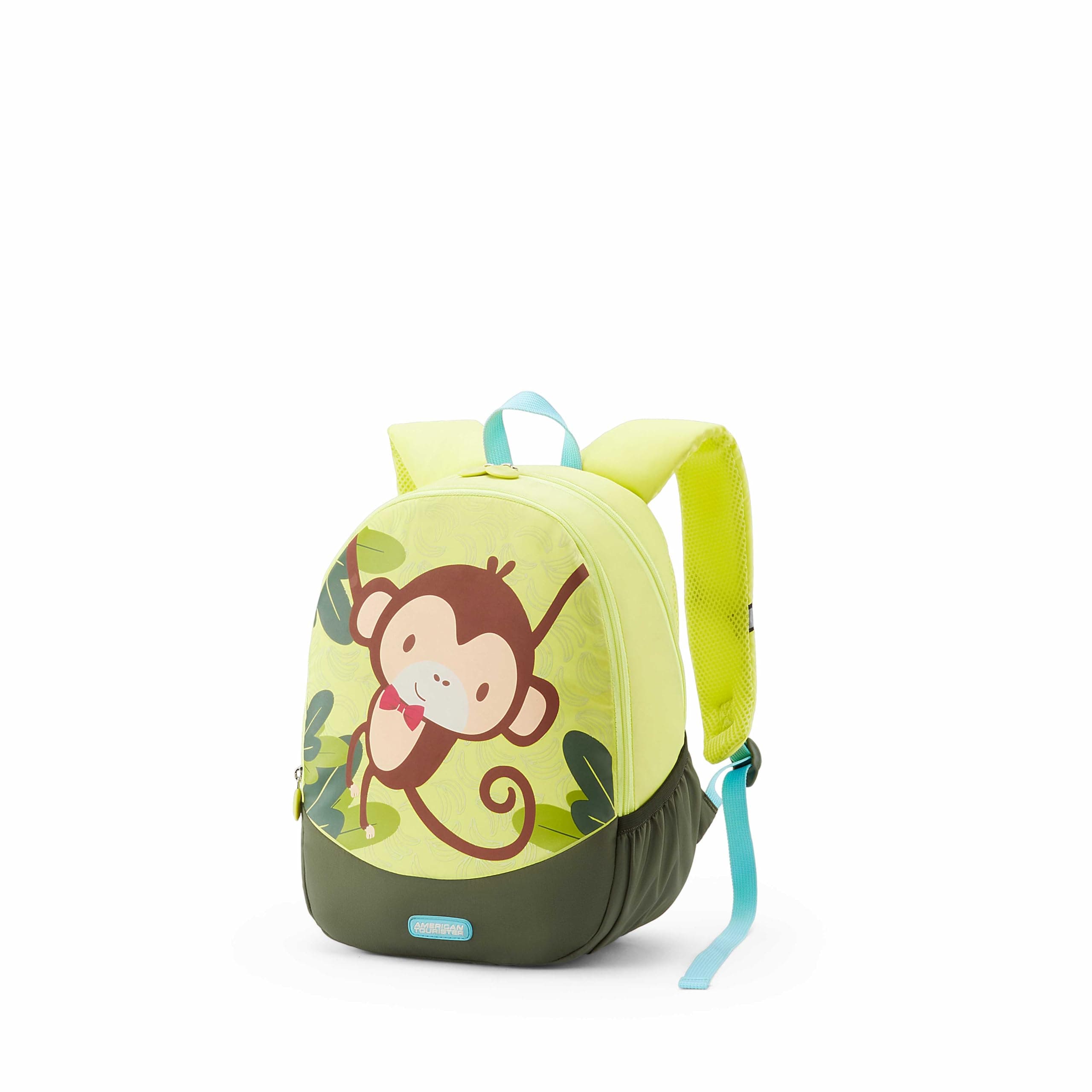 American Tourister Buzzy | 13 Ltrs | 2 Compartments | Bottle Pocket | Ergonomic Padded Back Panel & Shoulder Straps | Kids Backpack | 1 Year International Warranty | Monkey Green