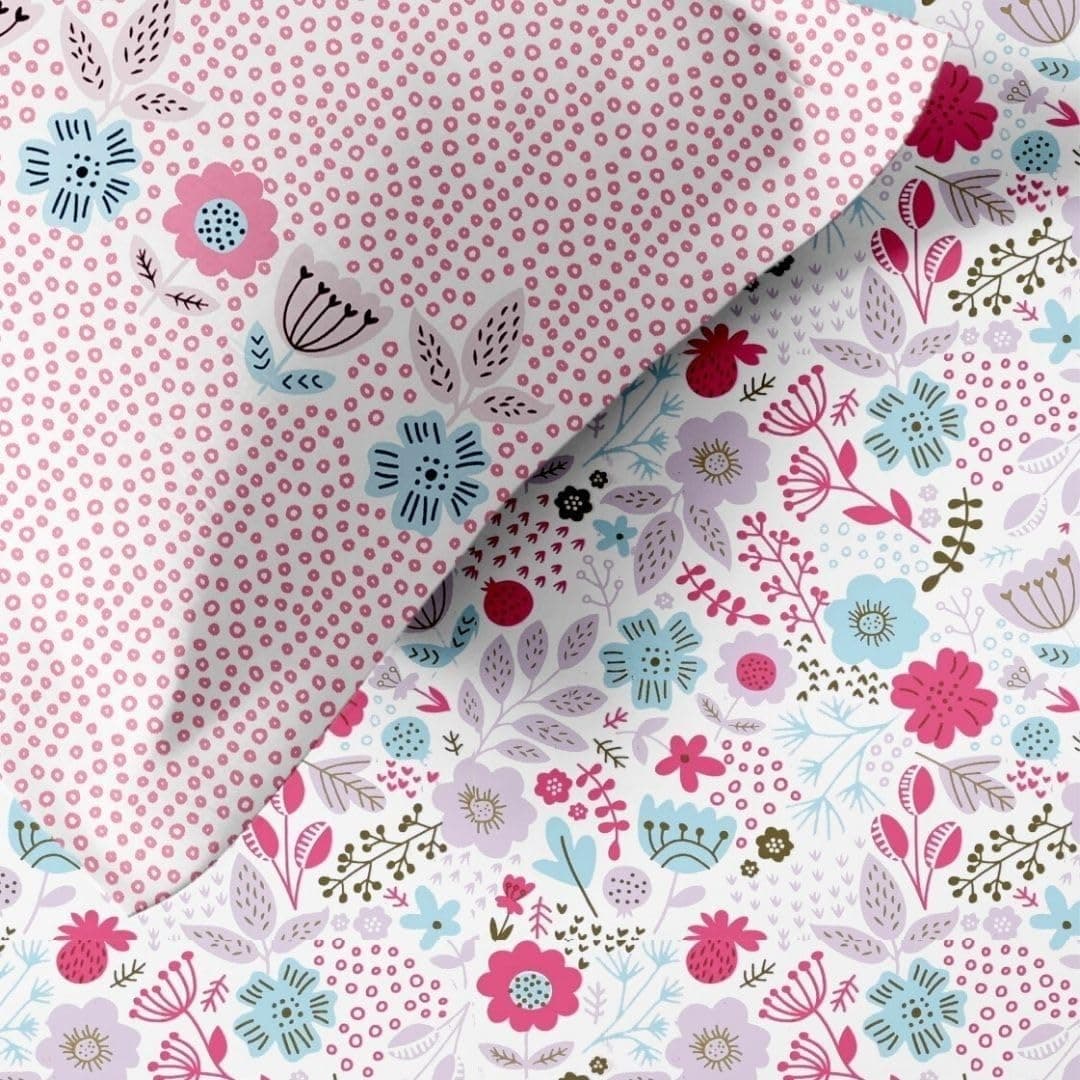 Jaipur Weaves Double Bed Cotton Bedsheet Queen Size 90x100, 100% Pure Cotton Bed Sheet with 2 Pillow Covers, 240 TC Soft Breathable Floral Design – (Pink Harmony, Queen)