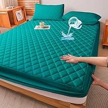 100% Waterproof Mattress Protector Cotton Quilted Bed Protector King Size Breathable Noiseless Ultra Soft | Elastic Fitted Mattress Cover | Bed Cover (Grey, King Size - 6.5x6 ft (78x72))