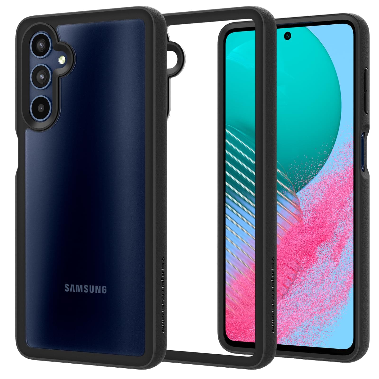 Spigen Sand Crystal | Samsung Galaxy F54 5G/M54 5G Case [Transparent] [Black Bumper] Galaxy F54 5G/M54 5G Back Cover | TPU+PC - Matte Black