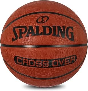 Spalding Crossover Rubber Moulded Indoor/Outdoor Basketball With Rubber Bladder, Brown, Size: 7 (Suitable for Practice/Match/Training) + Free Air Needle