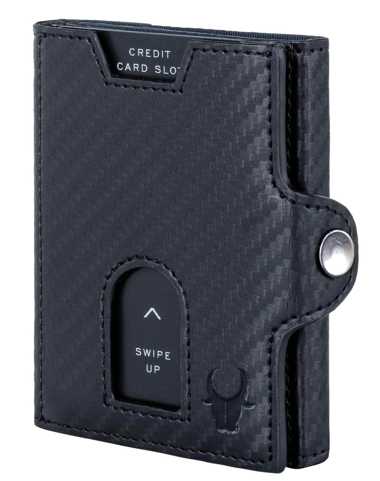 WildHorn Carbon Fiber Leather Wallet for Men I Card Holder Wallet I Spacious I Handcrafted (Jade Black)