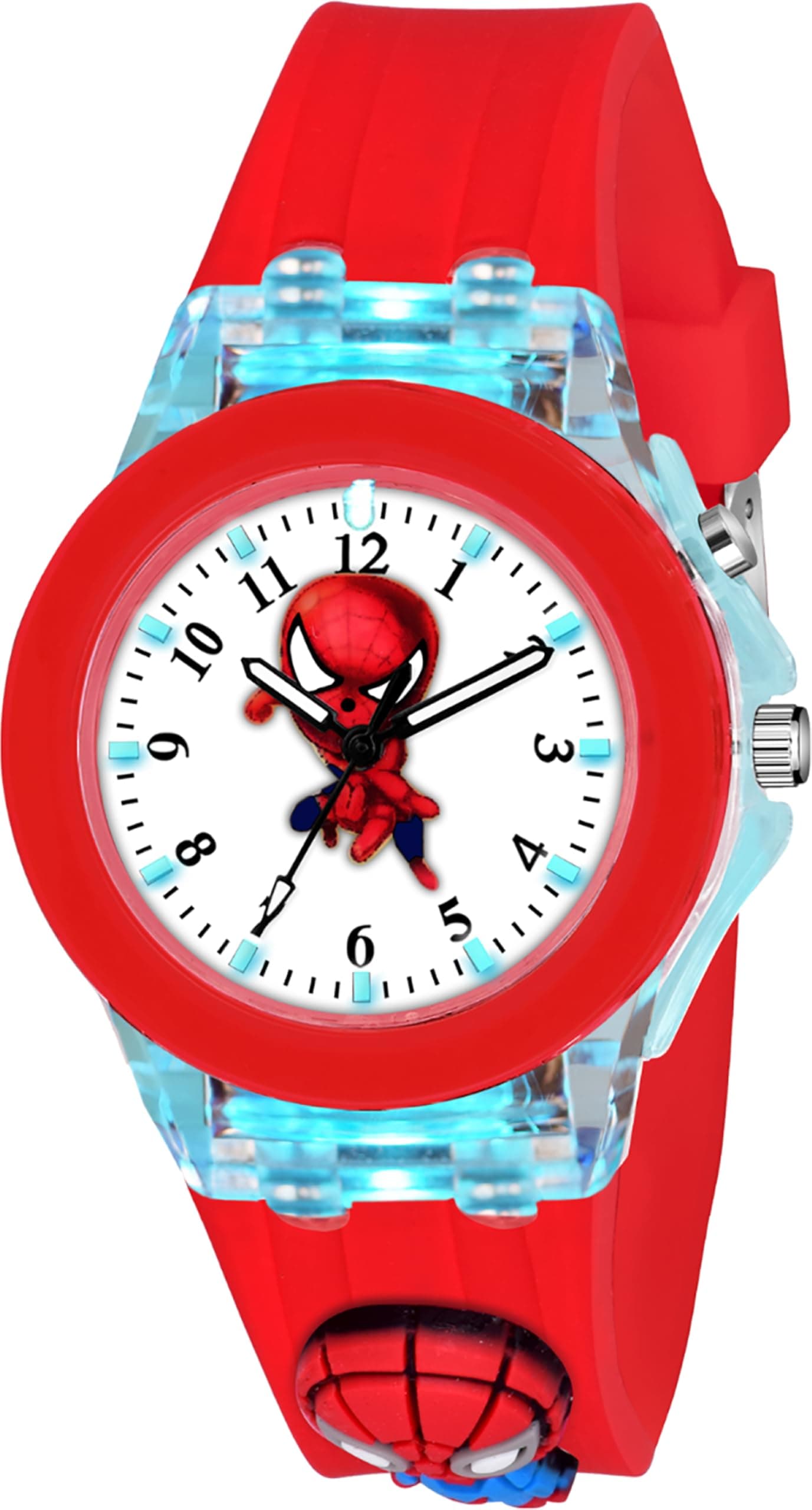 PAPIO® Silicone Band Cute Cartoon Design Multi-Function 7 Color Light Analog Wrist Watch for Kids, Children, Boys, and Girls (ZKD-021-To-047B)